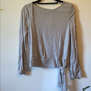 Grey Sweater Tie Top